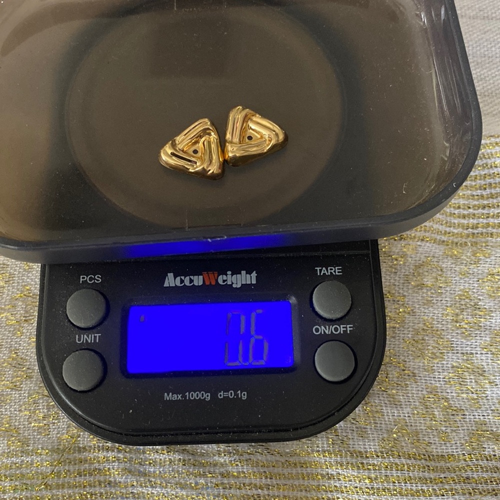 Beautiful Solid 14k Gold Triangular Stud Jacket E… - image 8